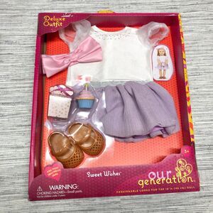 Our Generation Sweet Wishes Fashion birthday Outfit with Cupcake for 18" Dolls